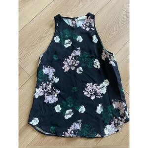A.L.C. Black Floral Sleeveless Tank Top Women's‎ Size S Casual Blouse